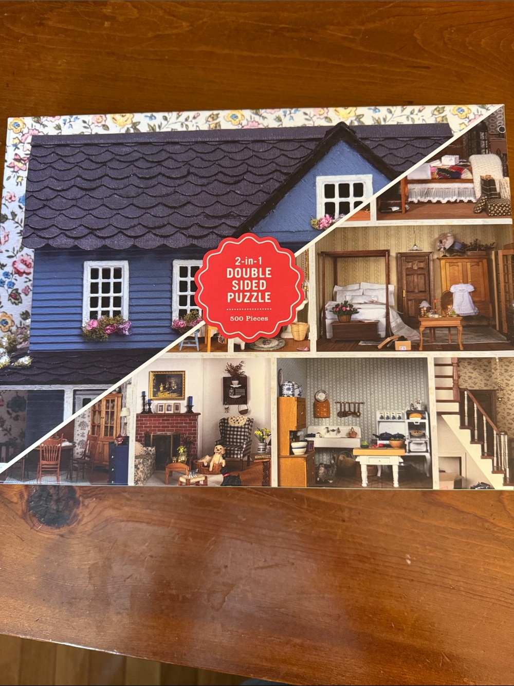 NIP Double-Sided 500-Piece Blue 2-in-1 Puzzle